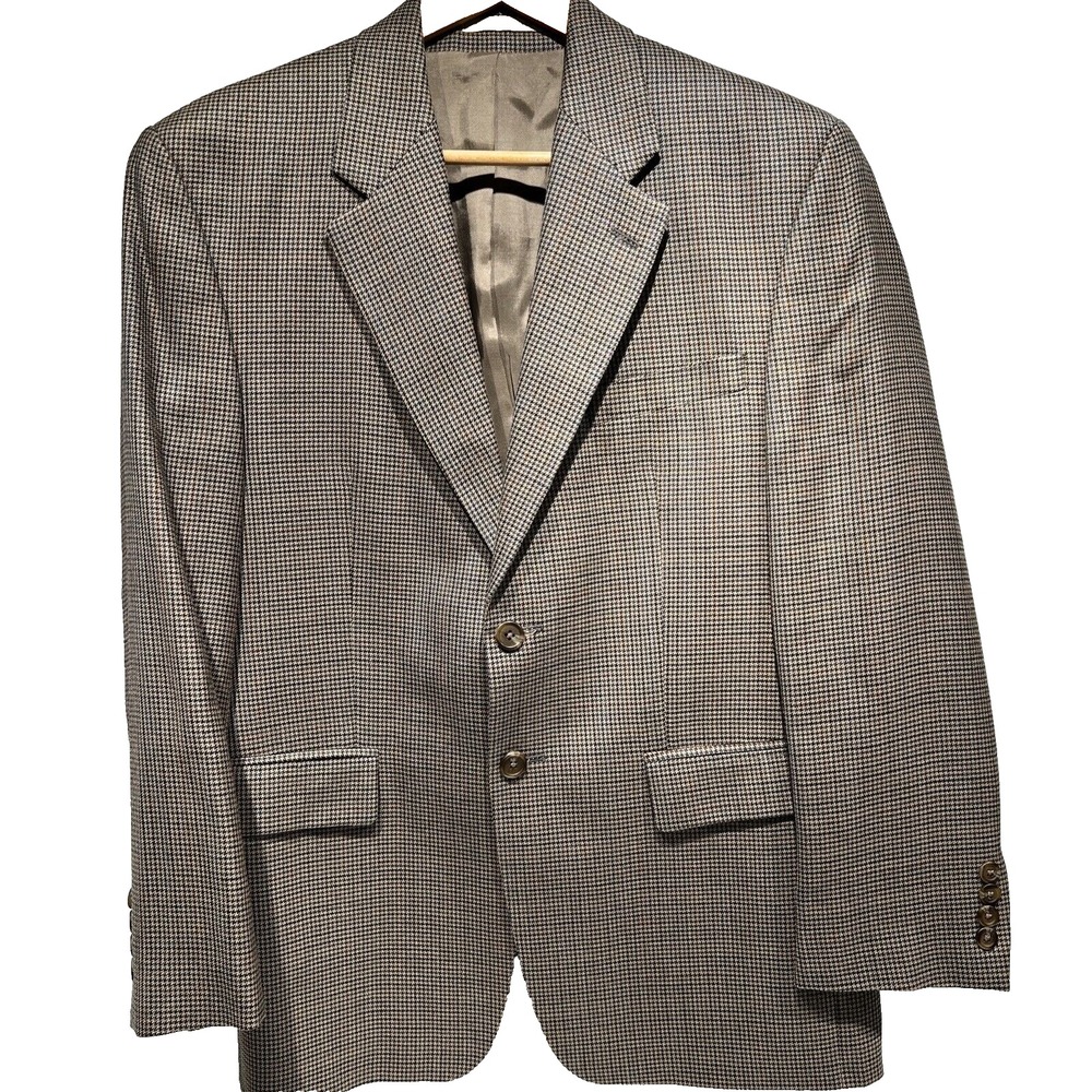 Lauren‎ Ralph Lauren SILK WOOL Blend Beige Green Blazer Jacket Men's 2 Button